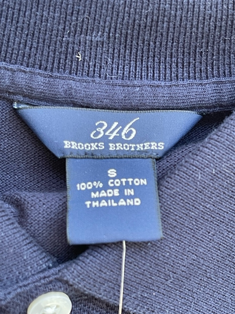 Brooks Brothers 346 Navy Pique Polo Shirt Men's Short Sleeve Size Small NWT - Picture 2 of 6